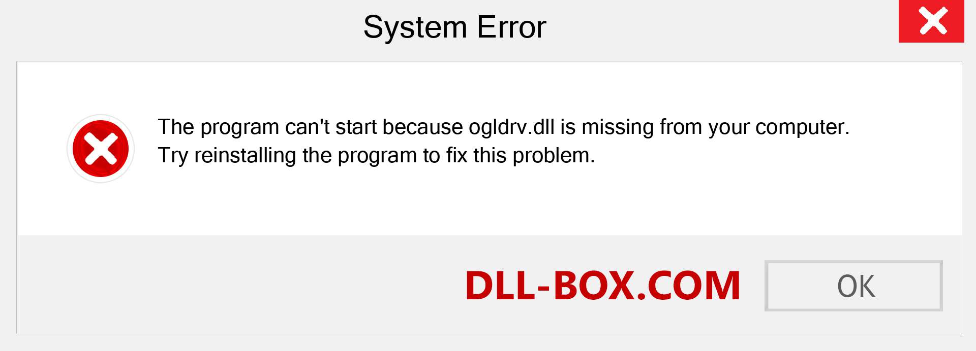  ogldrv.dll file is missing?. Download for Windows 7, 8, 10 - Fix  ogldrv dll Missing Error on Windows, photos, images